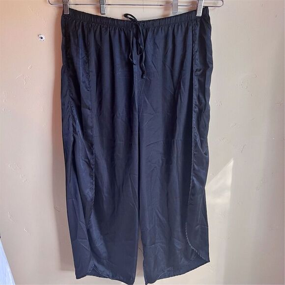 BB Dakota Women's Size 2XL Black Open Wide Leg Pants Elastic Waistband Flowy - Picture 1 of 8